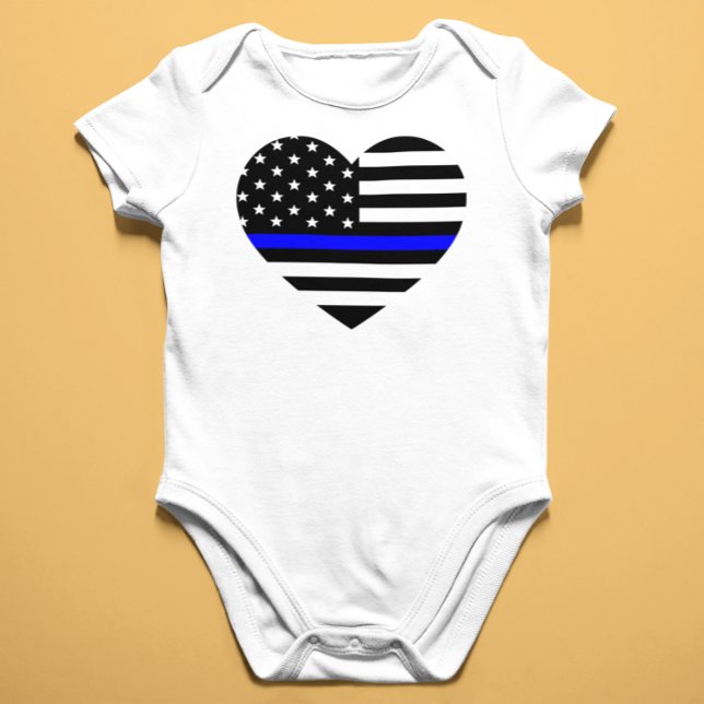 Tunn blå linje - amerikansk Flagga Tee Shirt (Skapare uppladdad)