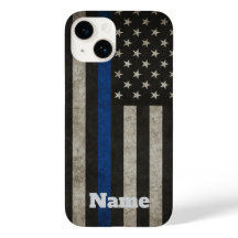 Tunn blå linje Distressed amerikansk flagg telefon
