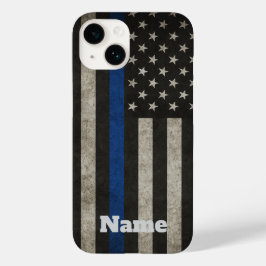 Tunn blå linje Distressed amerikansk flagg telefon