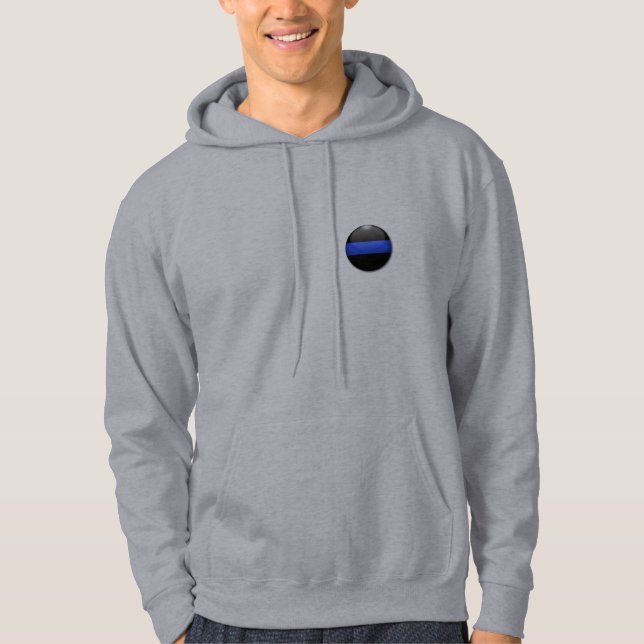 Tunn blå linje hoodie (Framsida)
