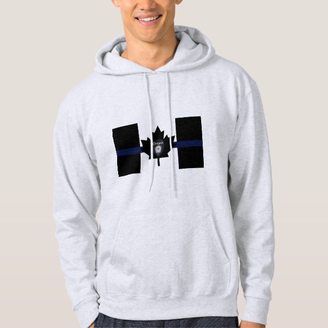 Tunn blå linje hoodie (Framsida)