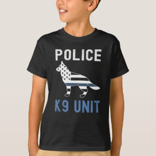 Tunn blå linje K9 Tysk Shepherd Police K9 Unit T Shirt