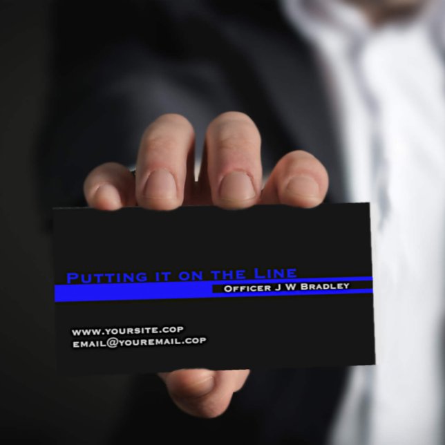 Tunn blå linje Lägg den på linjepolisen Visitkort (Skapare uppladdad)