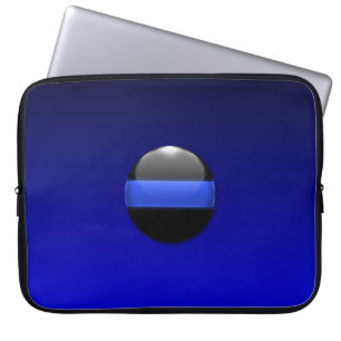 Tunn blå linje laptop fodral
