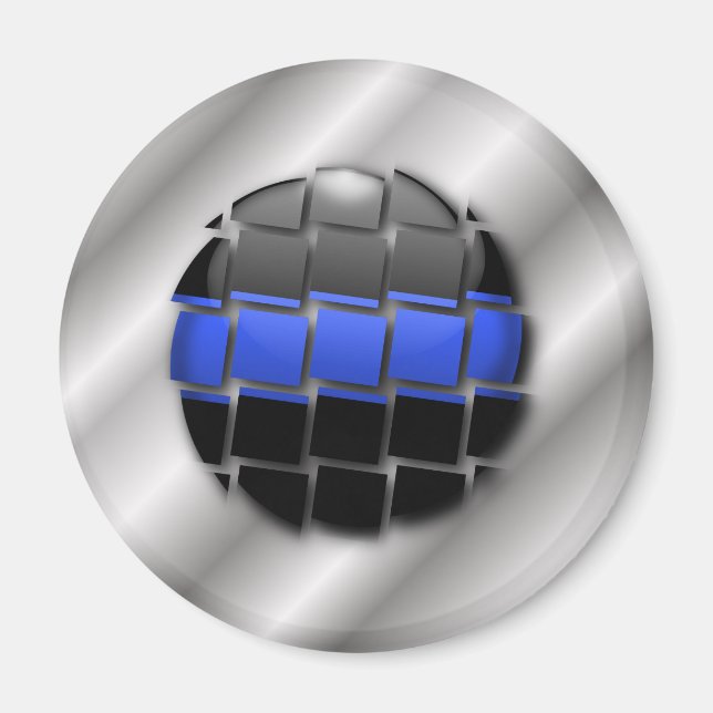 Tunn blå linje magnet (Framsidan)