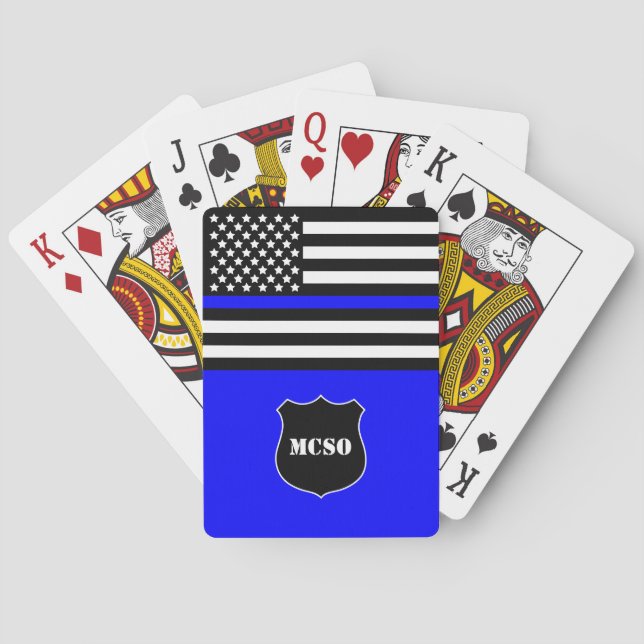 [Tunn blå linje] Monogram polis  Casinokort (Baksidan)
