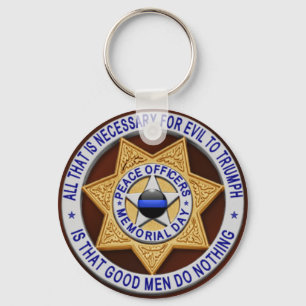 Tunn blå linje nyckelring