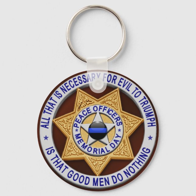 Tunn blå linje nyckelring (Framsida)