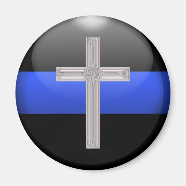 Tunn blå linje och Crystal Kor Magnet (Framsidan)