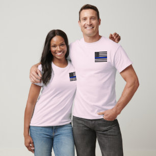 Tunn blå linje polisflagga t shirt