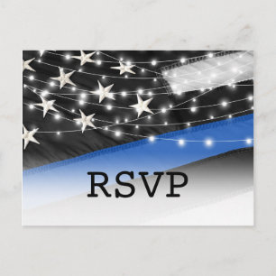 Tunn blå linje Polislagen RSVP Inbjudan Vykort
