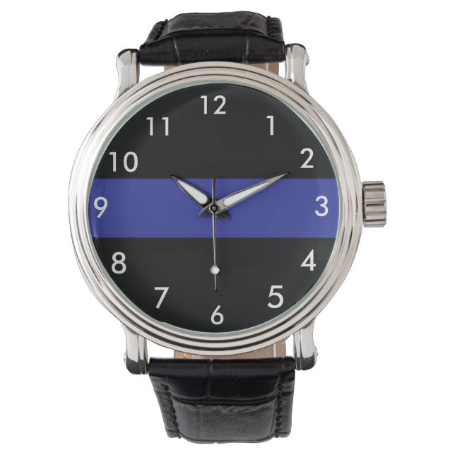 "Tunn blå linje" Se Armbandsur (Framsida)