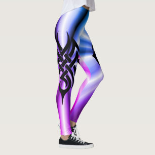 Tunn blå linje - stambaserade Starburst Leggings