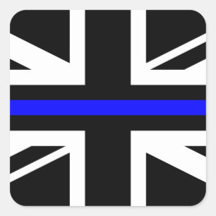 Tunn blå linje - Storbritannien Fyrkantigt Klistermärke