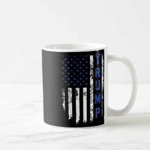 Tunn blå linje Trump polis republikansk kopia USA Kaffemugg