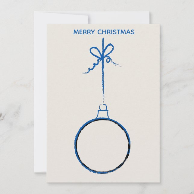 Tunn blå linjejul - polisfamilj julkort (Framsida)