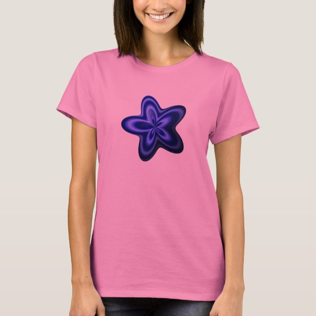 Tunn blå linjemärkning t-shirt (Framsida)