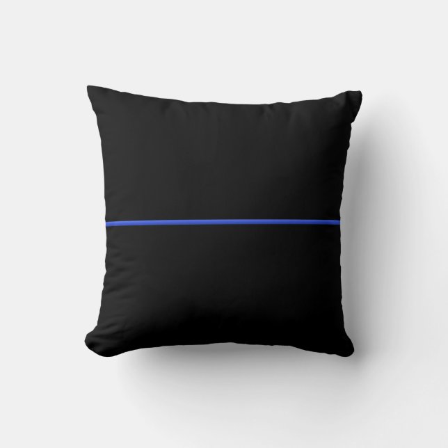 Tunn blå linjepillow kudde (Framsida)