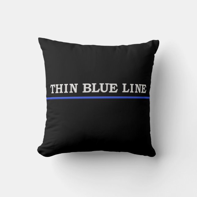 Tunn blå linjepillow kudde (Framsida)