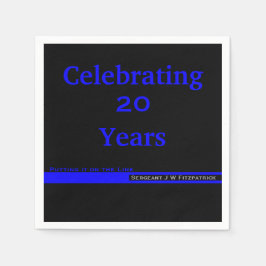 Tunn, blå linjepolis Pension med Namn Pappersservett