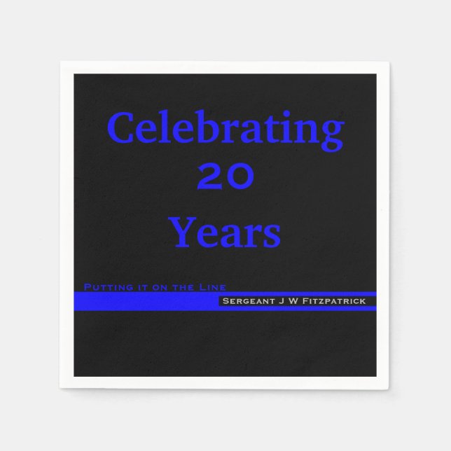 Tunn, blå linjepolis Pension med Namn Pappersservett (Framsidan)