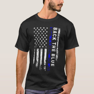 Tunn blå linjetransport för Tillsatta lagar T Shirt