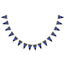 Tunn blå polis vimplar