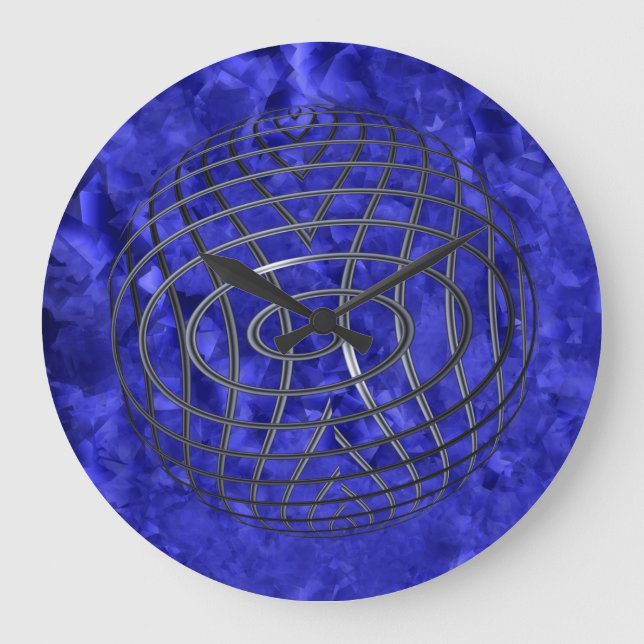 Tunn, blå trådgarnstråd stor klocka (Framsida)