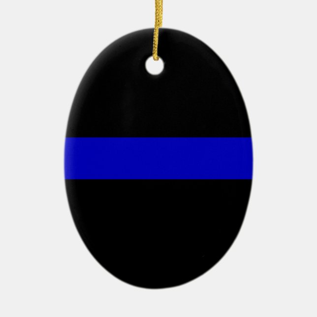 Tunn blålinjen julgransprydnad keramik (Framsidan)