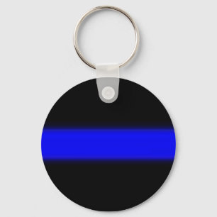 tunn blålinjen Keychain Nyckelring