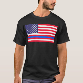 "TUNN BLÅLINJEN på FLAGGA ", T-shirt