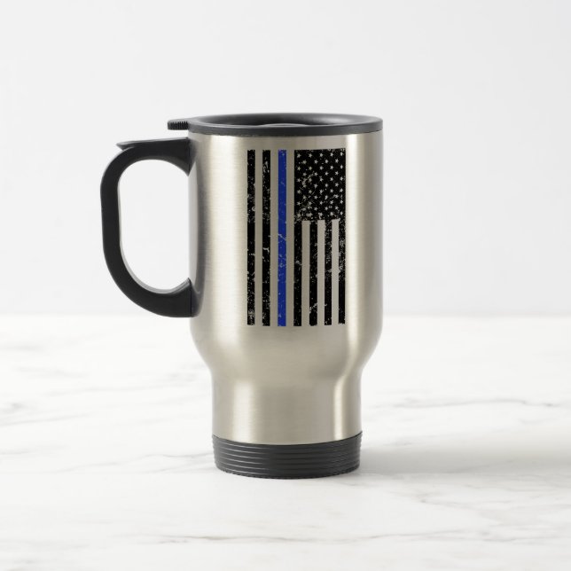 Tunn blålinjen - polis - kaffemugg (Vänster)