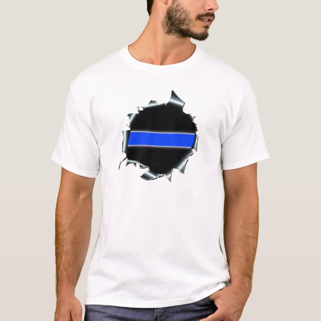 Tunn blålinjen t shirt (Framsida)