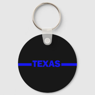Tunn blålinjenTEXAS polis Nyckelring