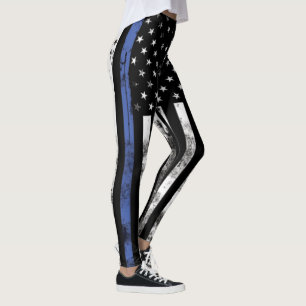 Tunn blålinjentillsatta lagardamasker leggings