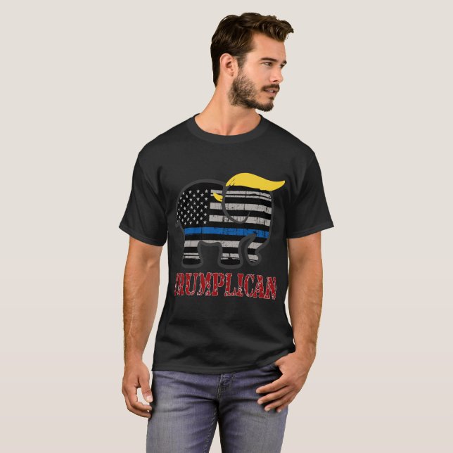 Tunn blålinjenTrumplican skjorta T Shirt (Hel framsida)