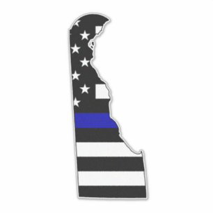 Tunn Blue Line Flagga Delaware Klistermärken