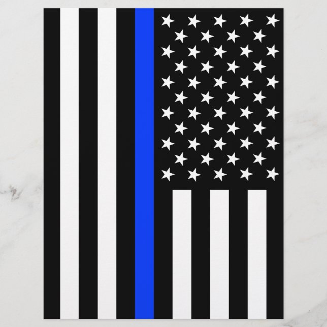 Tunn Blue Line-polisens Flagga (Framsida)