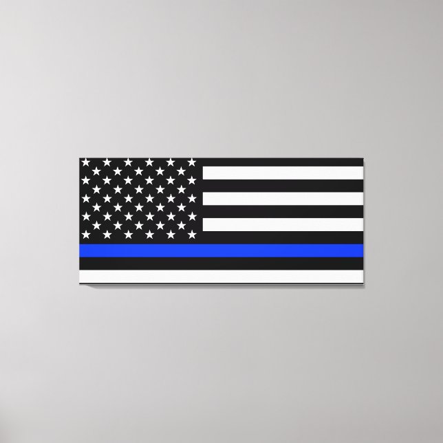 Tunn Blue Line-polisens Flagga Canvastryck (Framsida)