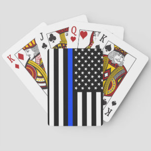Tunn Blue Line-polisens Flagga Casinokort