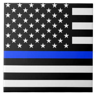 Tunn Blue Line-polisens Flagga Kakelplatta
