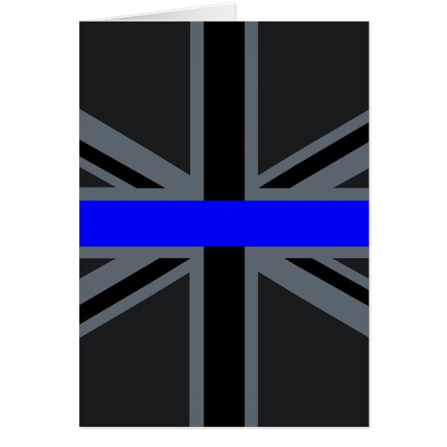 Tunn Blue Line Union Jack Hälsningskort (Framsidan)