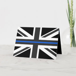 Tunn, brittiskt Flagga-kort för blå linje Inbjudan
