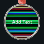 Tunn färgad Rand - 1 Julgransprydnad Metall<br><div class="desc">Anpassad design med en färglös mönster. Anpassa den här mallen med teckningen. Överför designen till valfritt objekt.</div>