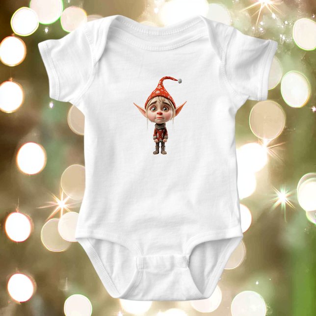 Tunn flicka julalva baby bodysuit t shirt (Skapare uppladdad)