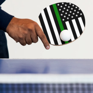 Tunn grön linje flagga: Patriotiska militära veter Pingisracket