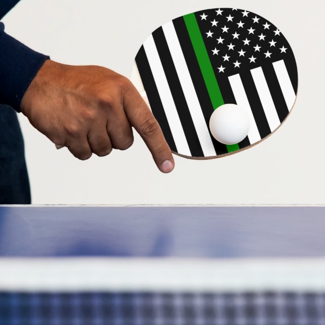 Tunn grön linje flagga: Patriotiska militära veter Pingisracket (Insitu)