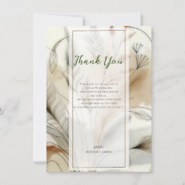 Tunn Grönska Modern Botanisk Boho Tack Kort