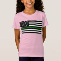 Tunn Grönt Line Flagga: Patriotiska militära veter