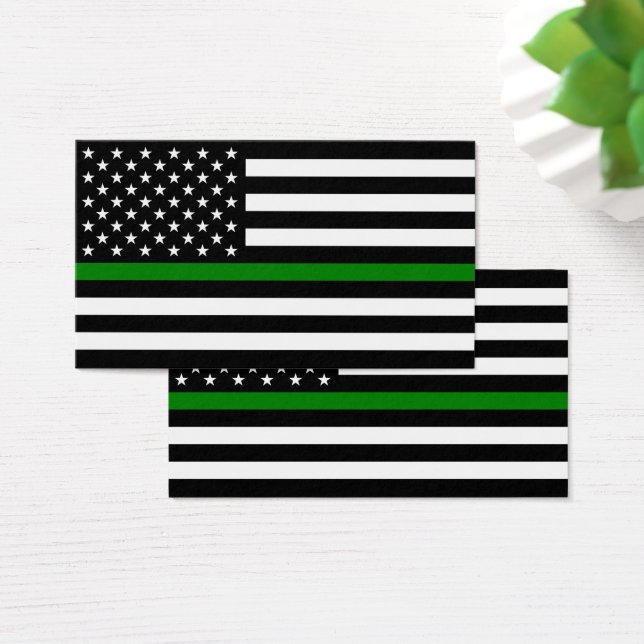 Tunn Grönt Line Flagga: Patriotiska militära veter Visitkort (Skivbord)